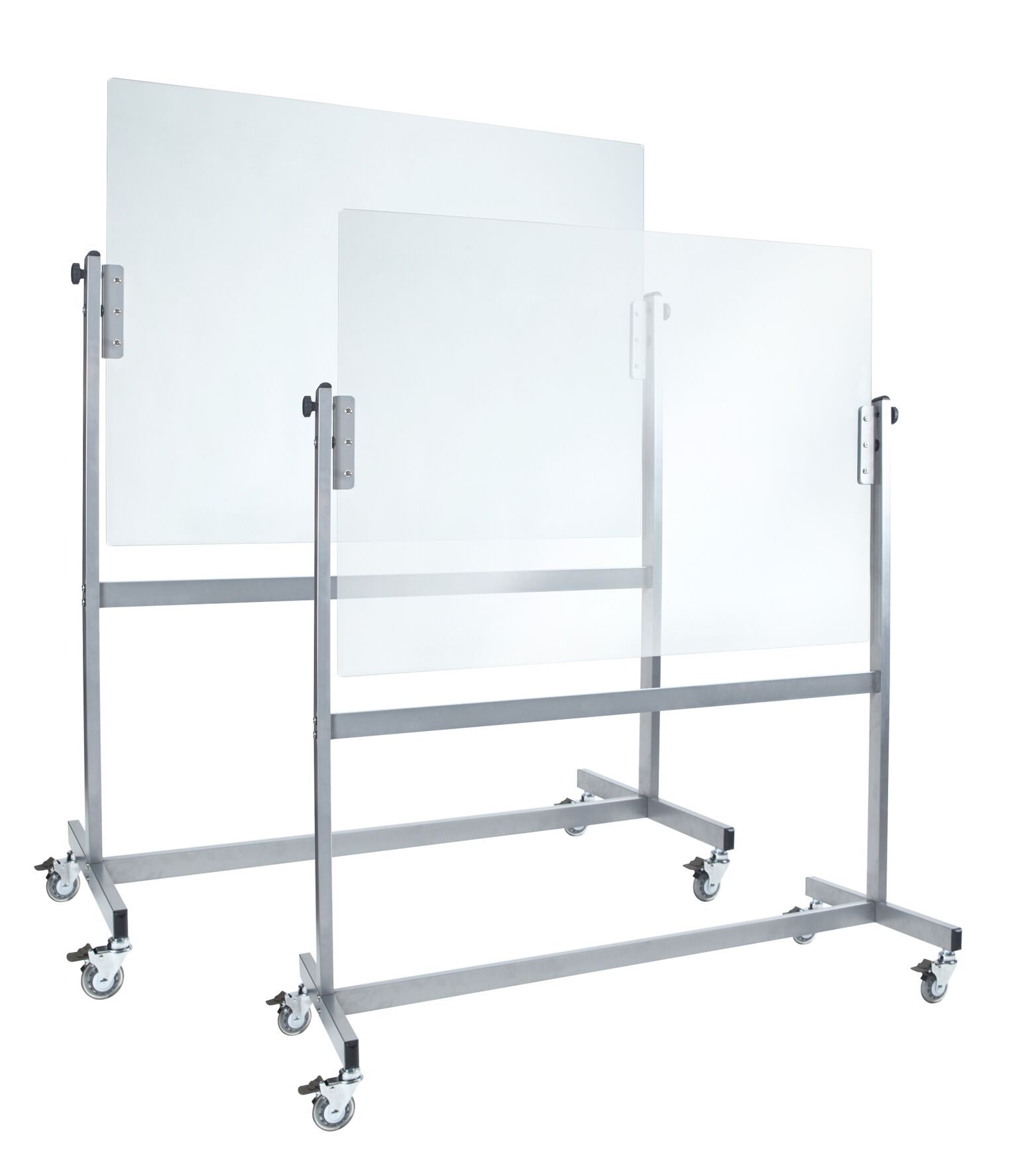 Two Double Sided Pivoting White Glassboards