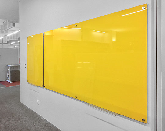 Yellow Coloured Glass Magnetic Board, wipe the board clean with dry cloth